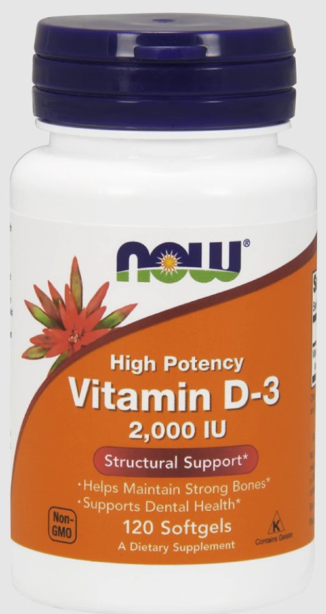 NOW - Vitamin D3 2000IU - 120caps